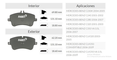 Balata Delantera De Disco Mercedes Benz C320 01-03 Foto 5