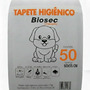 Tapete Higiênico 50 Unidades (60x55) Descartável Manta Fralda Absorvente Gel Para Cachorro Pet Cão Branco