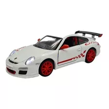 Miniatura Porsche 911 Gt3 Rs Branco Acende Luz E Som 1:32