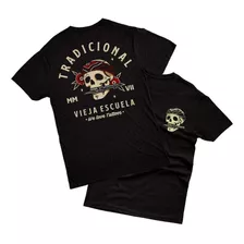 Remera Tradicional13 Calavera Bandana - Tattoo