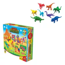 Kit Montando Meu Parque Dos Dinossauros + 8 Mini Dinossauros