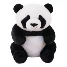 Urso Panda De Pelúcia Sentado Presente Fofinho 20 Cm Cor Branco