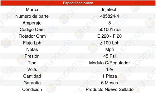 Modulo Bomba Combustible Ram 3500 8cil 5.2l 99/03 8260841 Foto 4