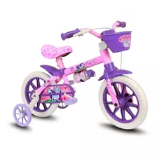 Bicicleta De Passeio Infantil Nathor Cat 2022 Aro 12 12 Freio Tambor Cor Rosa/violeta Com Rodas De Treinamento