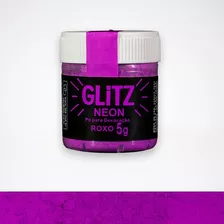 Glitter Comestível Neon Roxo Corante Pó Para Decoração Brind