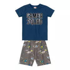 Conjunto Manga Curta Brandili Masculino Gamer 35657