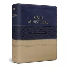 Bíblia Ministerial | Nvi Letra Normal | Capa Azul E Bege