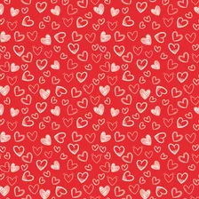 Tricoline Corações Peri Vermelho, 100%algodão, 50cm X 1,50m