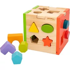 Juego Madera Montessori Cubo Encajar Figuras Didácticos Bebe