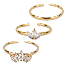 Set Anillos De Mujer Zirconias Joyería Regalos Novia Luckyly