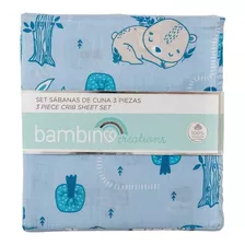 Set Sabanas De Cuna Bambino Animales Celeste