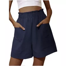 Short Pantalón De Algodón Y Lino Para Mujer, Playa, Yoga