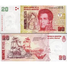 Cédula Argentina 20 Pesos (fe)