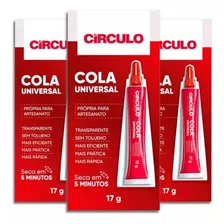 Cola Universal Círculo Kit 3 Und. Artesanato Tecido Couro