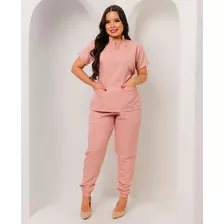 Pijama Cirúrgico Hospitalar Feminino Jogger Scrubs Gabardine