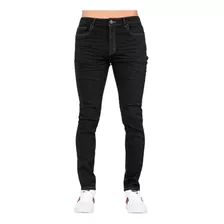 Jeans Básico Hombre Furor Negro 62105608 Mezclilla Stretch