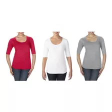 Camiseta Fashion Dama Manga 3/4 Pack X3 - Textilshop