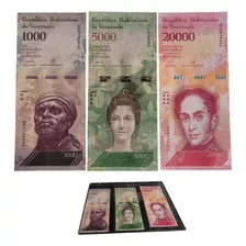 Kit 3 Cédulas 1000 5000 20000 Bolivares Venezuela ! Fe 