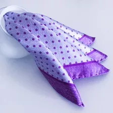 Pañuelos De Bolsillo Seda Lila Flores Violeta