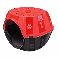 Toca Do Gato Plástico Cama Coberta Furacão Pet Paris Vermelha