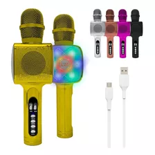 Microfono Karaoke Bluetooth Inalambrico Parlante Efectos Rgb