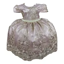 Vestido Jardim Encantado Rose Luxo Infantil Com Asa