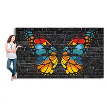 Painel De Festa Lona Asas Fullhd Borboleta 2 X 2 Metros A1