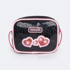 Bolsa De Led Infantil Ia Preta E Rosa Coração Blogueirinha