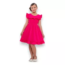 Vestido Babado Luxo Solto Presente Kids Fresco Moda Infantil