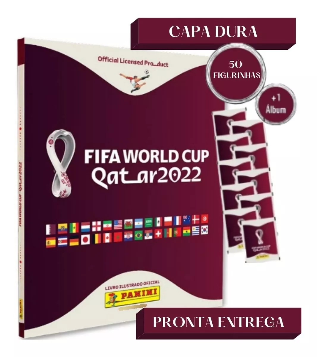 Álbum Copa Do Mundo Oficial Capa Dura +50 Figurinha Brinde
