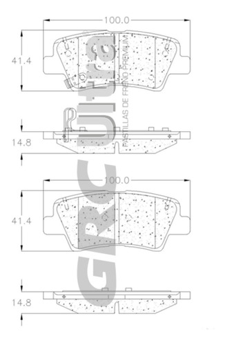 Balatas Traseras Grc Ultra Para Hyundai Elantra 2015 Al 2017 Foto 2