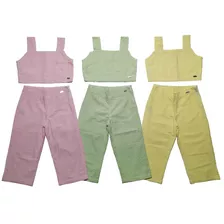 Conjunto Feminino Infantil Xadrez 3 Cores Tam. 04 06 08