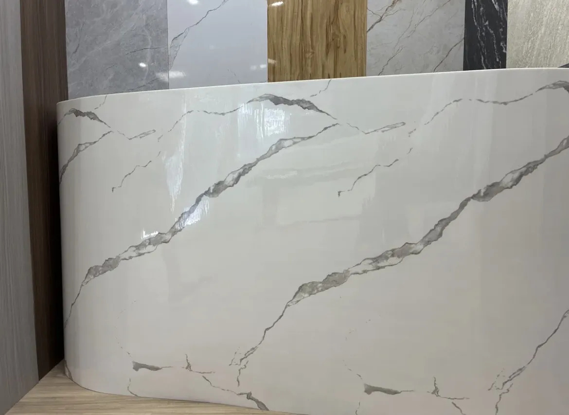 Placa Símil Mármol 1,20 X 2,80 Autoadhesiva Blanco