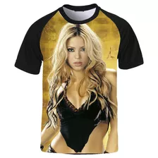 Camiseta Raglan Shakira Singer Diva Pop Blond Yellow S06