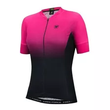 Blusa De Ciclismo Feminina Free Force Sport Dual Preta/rosa