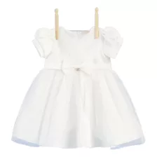 Vestido Peit Cherie Off White Com Babado Tule Summer