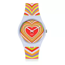 Reloj Swatch Groovy Love De Silicona Para Mujer Color De La Malla Multicolor Color Del Bisel Blanco Color Del Fondo Multicolor