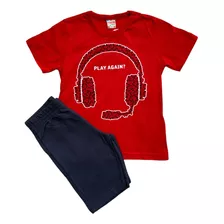 Conjunto Infantil Masculino Tam 04 Kids Verão 02 Pecas