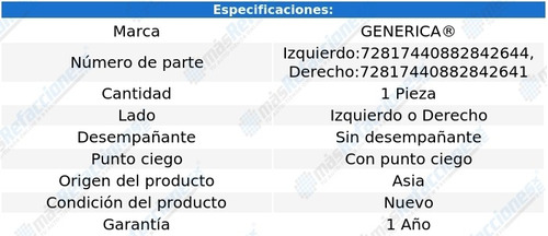 Luna S/desemp C/punto Ciego Ranger De 2017 A 2021 Genrica Foto 2