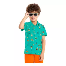 Camisa Infantil Menino Praia Festa Aniversário Tam10ao16