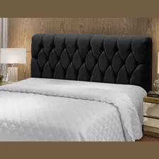 Cabeceira Estofada Casal Mdf Cama Box Quarto Madeira Preto