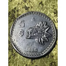 Moneda 5 Pesos Mexicanos Del Año 1980