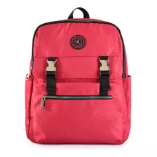 College Mochila Con Tapa Fucsia