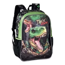 Mochila Escolar Costas Infantil T-rex Dinossauro Clio Cor Preto