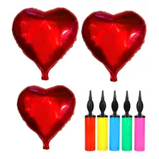 20 Balão Metalizado Coração Bombinha Dia Das Mães Namorados