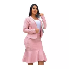 Conjunto Gospel Saia E Blazer Moda Evangélica E Secretária