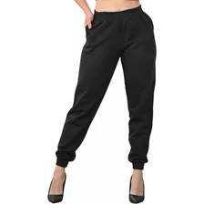 Calça Jogger Moletom Flanelada Cintura Cós Alto Feminina