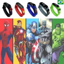 Relógio Infantil Led Touch Heróis Marvel Promoção