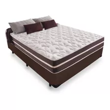 Cama Box Casal + Colchão Molas - Anjos - Superlastic - 138cm Cor Marrom