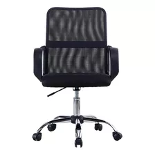 Silla De Escritorio Daza Wn7162blk Oficina Ergonómica Negra Con Tapizado De Tela Y Mesh Plastico